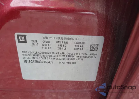 2016 Chevrolet Cruze Limited Ltz Auto z USA, uszkodzony, nr VIN 1G1PG5SB4G7150435